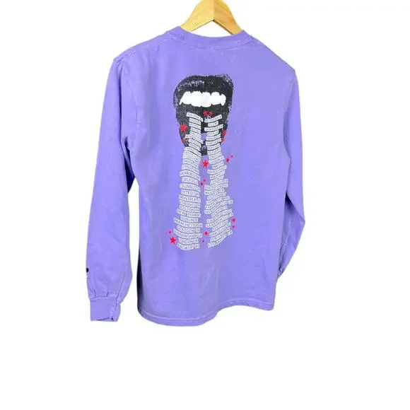 Olivia Rodrigo Guts Tour Long Sleeve Purple T-Shirt Size S Limited Edition Men